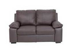 Logan Leather and Leather Effect Regular Sofa - Chocolate